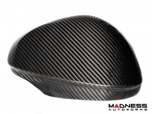 Alfa Romeo Giulia Mirror Covers - Carbon Fiber - Full Replacements - Feroce Carbon - w/ Factory Clips Alfa Romeo Giulia Mirror Covers - Carbon Fiber - Full Replacements - Feroce Carbon - w/ Factory Clips